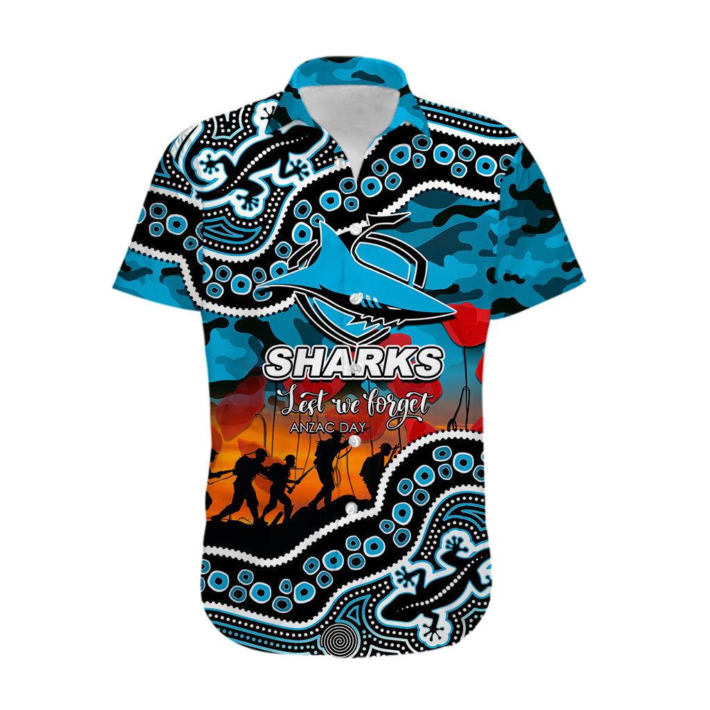 custom-personalised-anzac-day-nrl-sharks-hawaiian-shirt-aborigianl-lizard-patterns