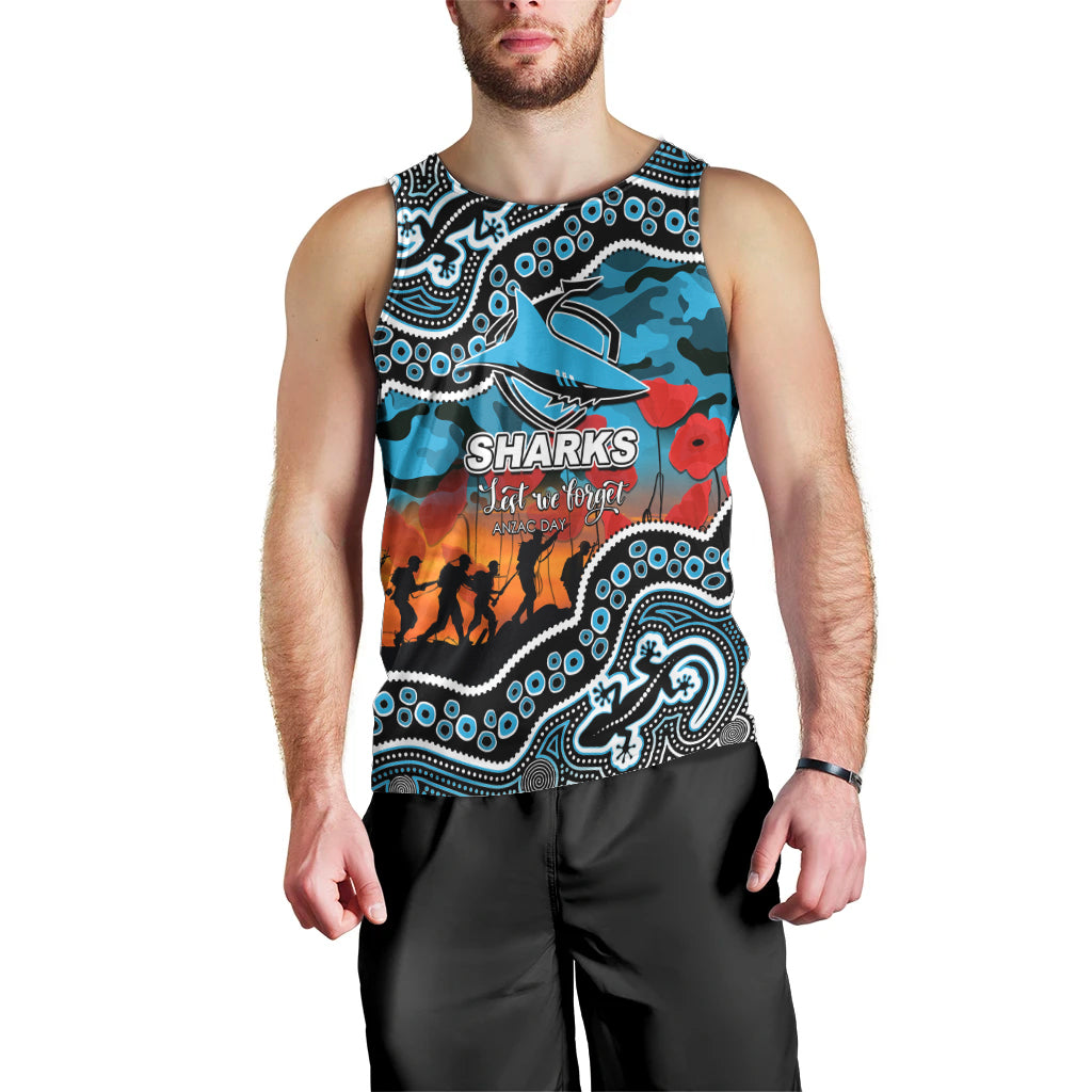 custom-personalised-anzac-day-nrl-sharks-men-tank-top-aborigianl-lizard-patterns