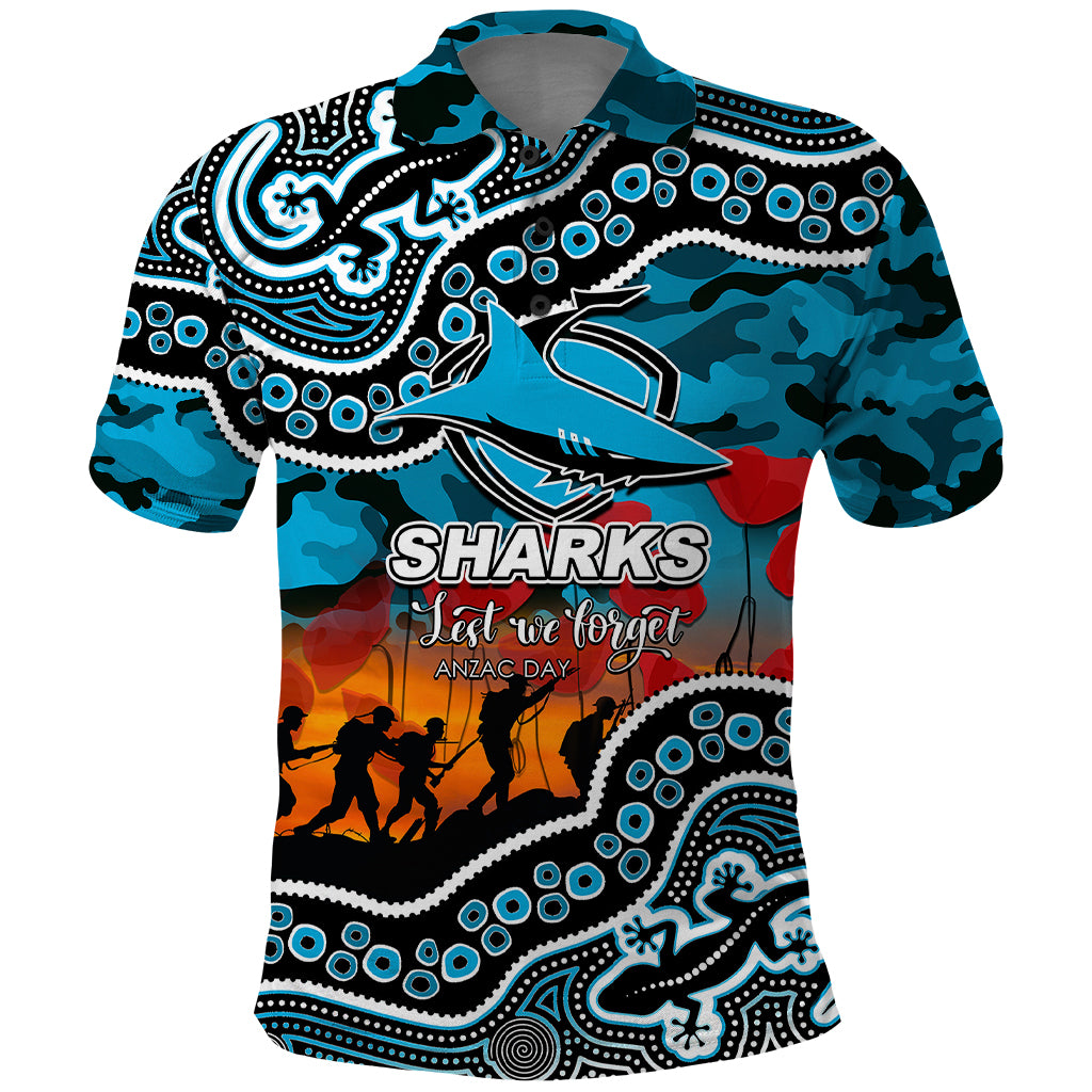 custom-personalised-anzac-day-nrl-sharks-polo-shirt-aborigianl-lizard-patterns