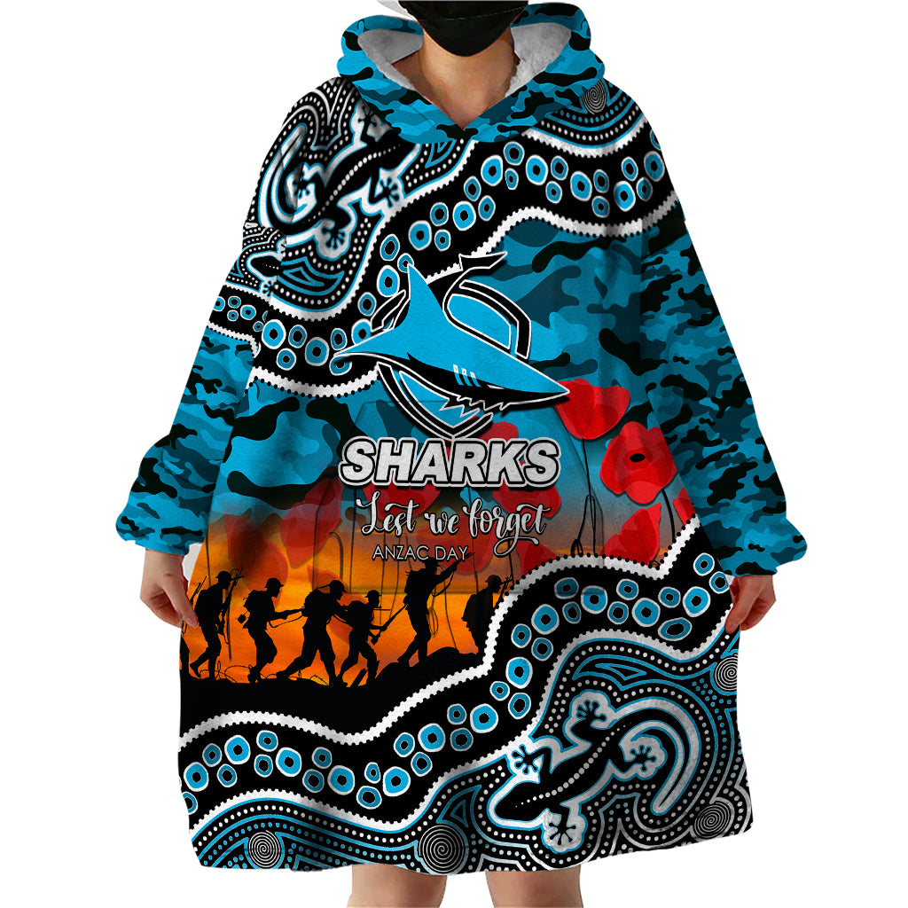 custom-personalised-anzac-day-nrl-sharks-wearable-blanket-hoodie-aborigianl-lizard-patterns