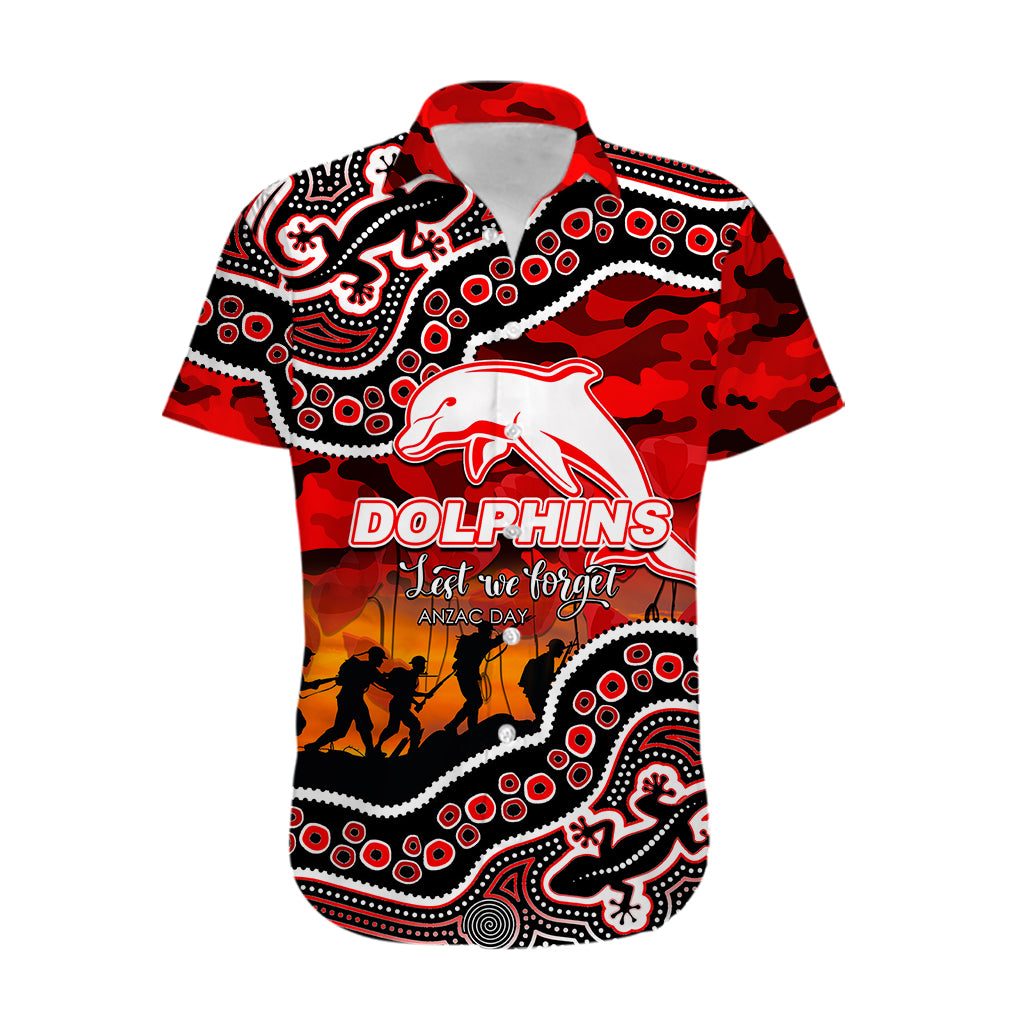 custom-personalised-anzac-day-nrl-dolphins-hawaiian-shirt-aboriginal-lizard-patterns