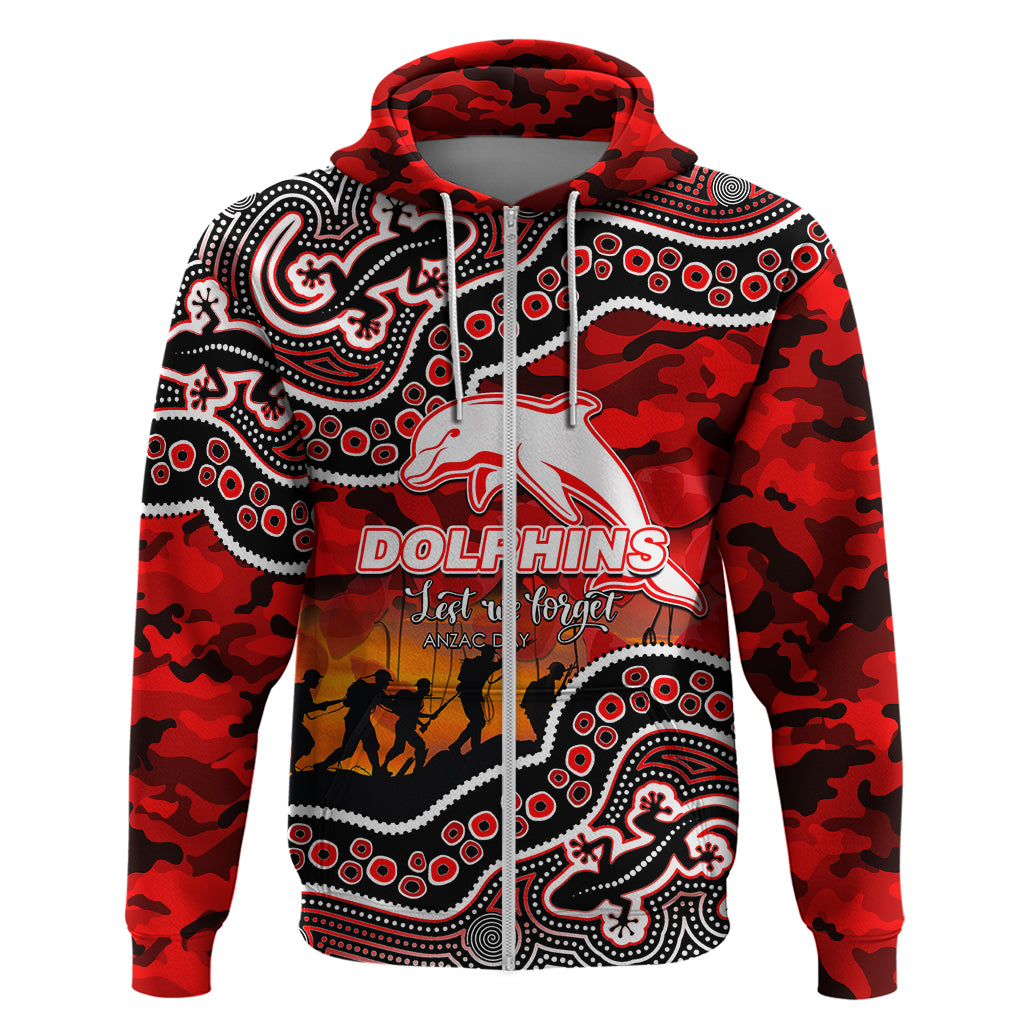 custom-personalised-anzac-day-nrl-dolphins-hoodie-aboriginal-lizard-patterns