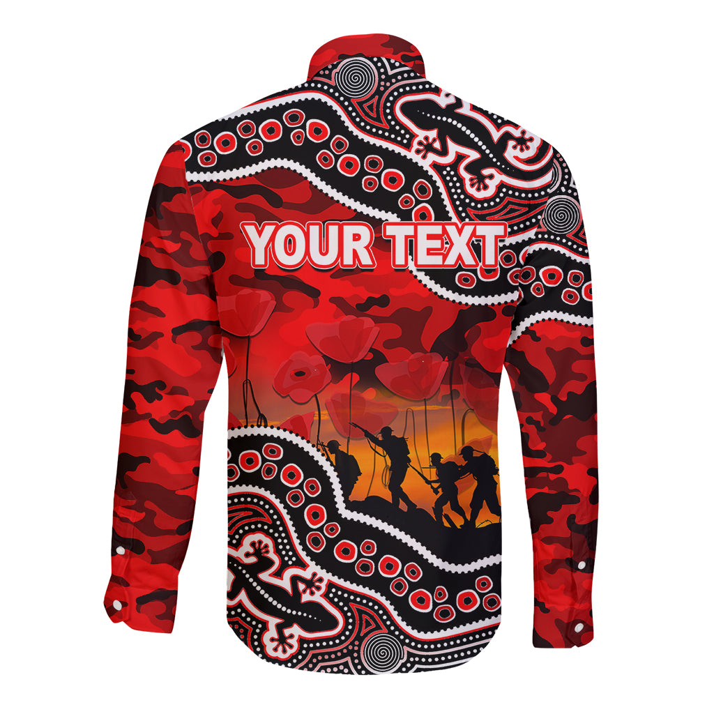 custom-personalised-anzac-day-nrl-dolphins-long-sleeve-button-shirt-aboriginal-lizard-patterns