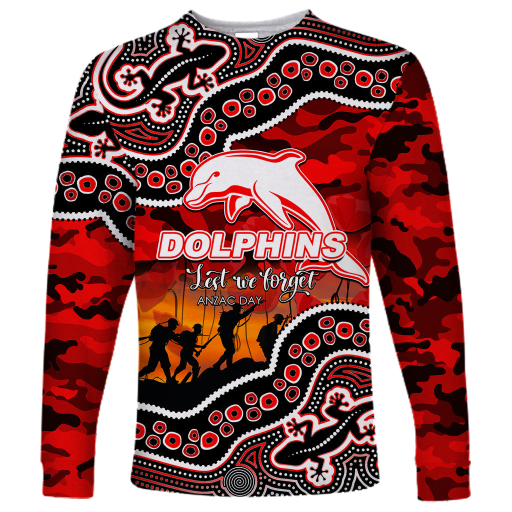 custom-personalised-anzac-day-nrl-dolphins-long-sleeve-shirt-aboriginal-lizard-patterns