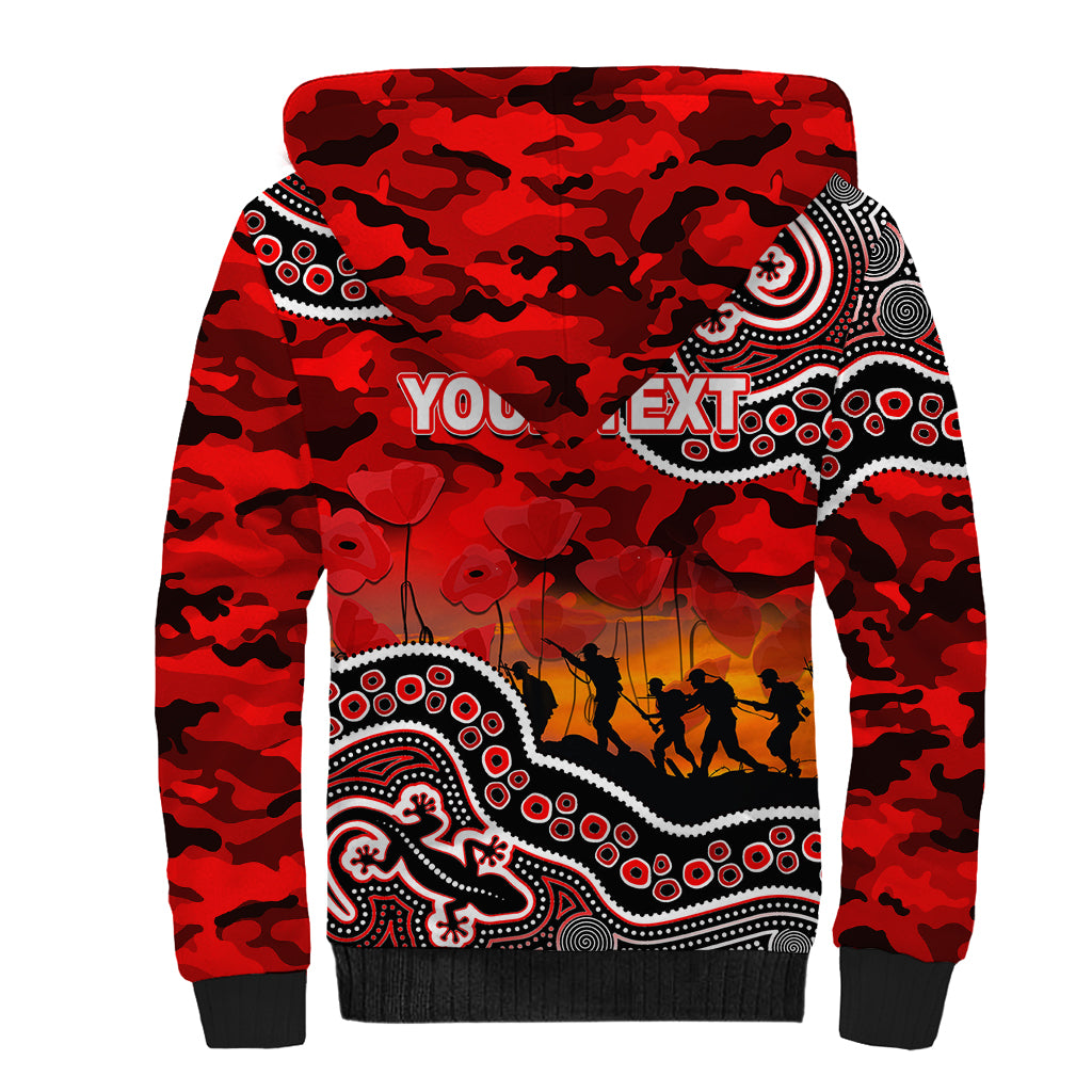 custom-personalised-anzac-day-nrl-dolphins-sherpa-hoodie-aboriginal-lizard-patterns