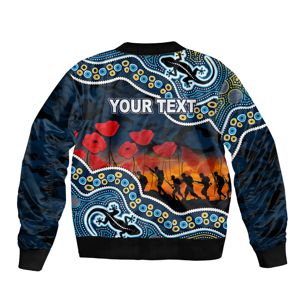 custom-personalised-anzac-day-nrl-titans-bomber-jacket-aboriginal-lizard-patterns