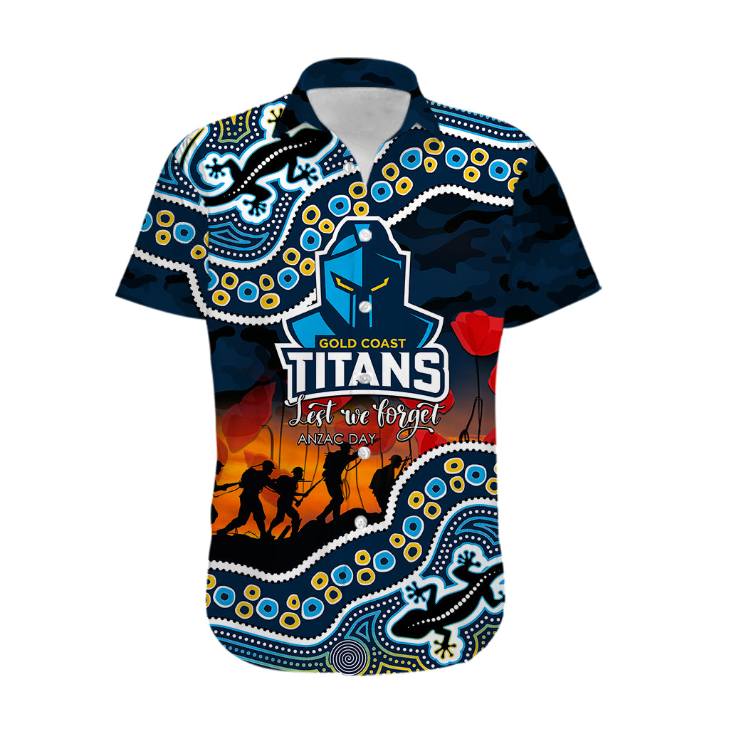 custom-personalised-anzac-day-nrl-titans-hawaiian-shirt-aboriginal-lizard-patterns