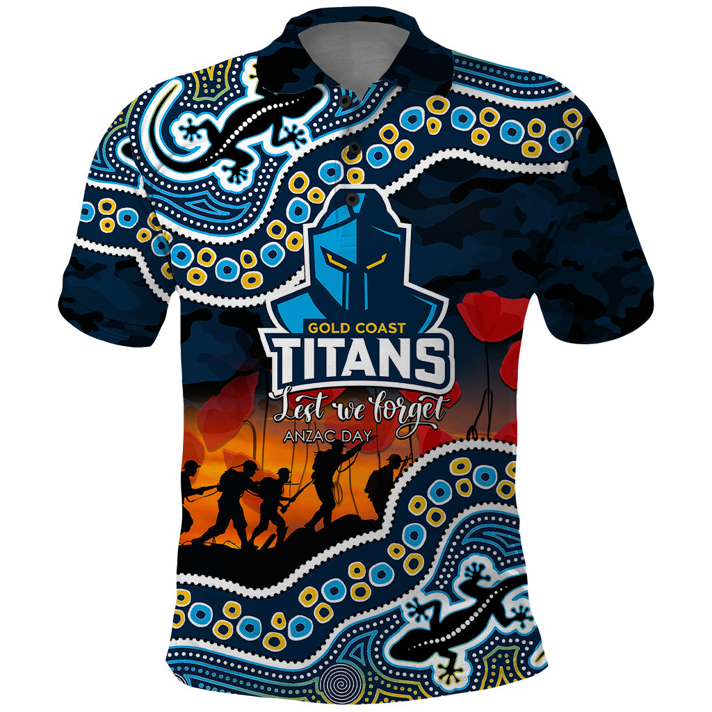 custom-personalised-anzac-day-nrl-titans-polo-shirt-aboriginal-lizard-patterns