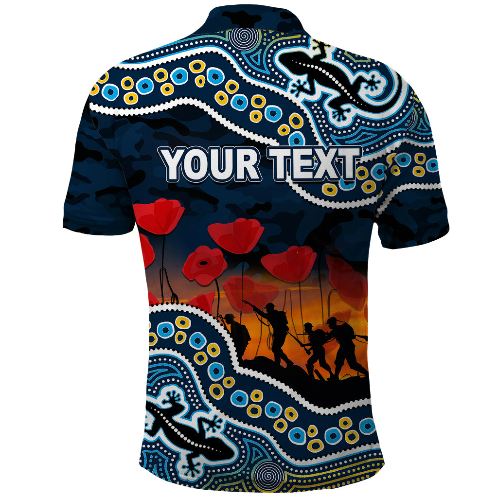 custom-personalised-anzac-day-nrl-titans-polo-shirt-aboriginal-lizard-patterns