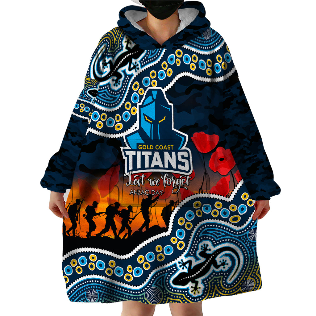 custom-personalised-anzac-day-nrl-titans-wearable-blanket-hoodie-aboriginal-lizard-patterns