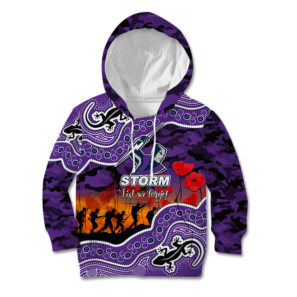 custom-personalised-anzac-day-nrl-storm-kid-hoodie-aboriginal-lizard-patterns