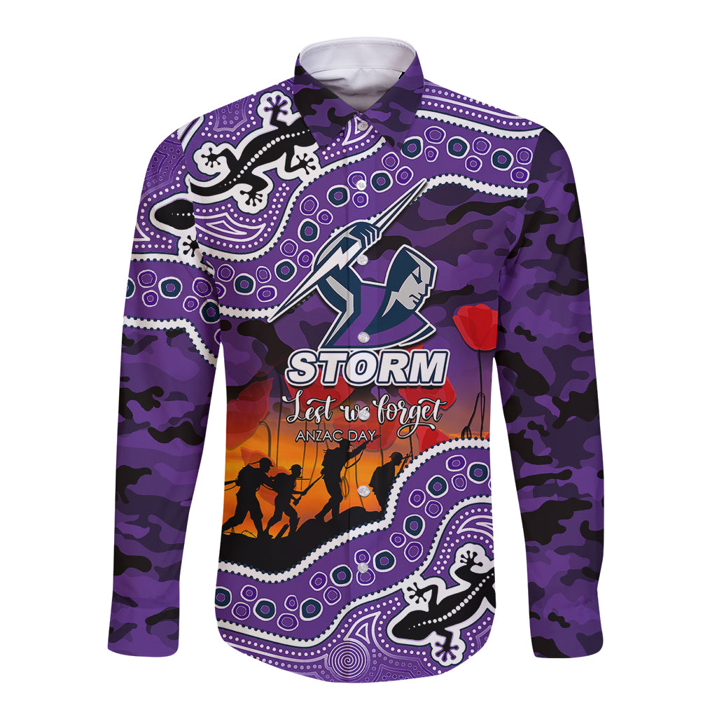 custom-personalised-anzac-day-nrl-storm-long-sleeve-button-shirt-aboriginal-lizard-patterns