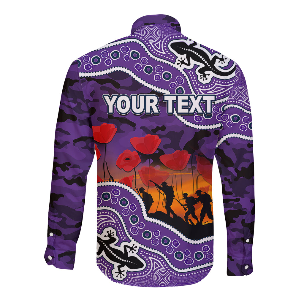 custom-personalised-anzac-day-nrl-storm-long-sleeve-button-shirt-aboriginal-lizard-patterns