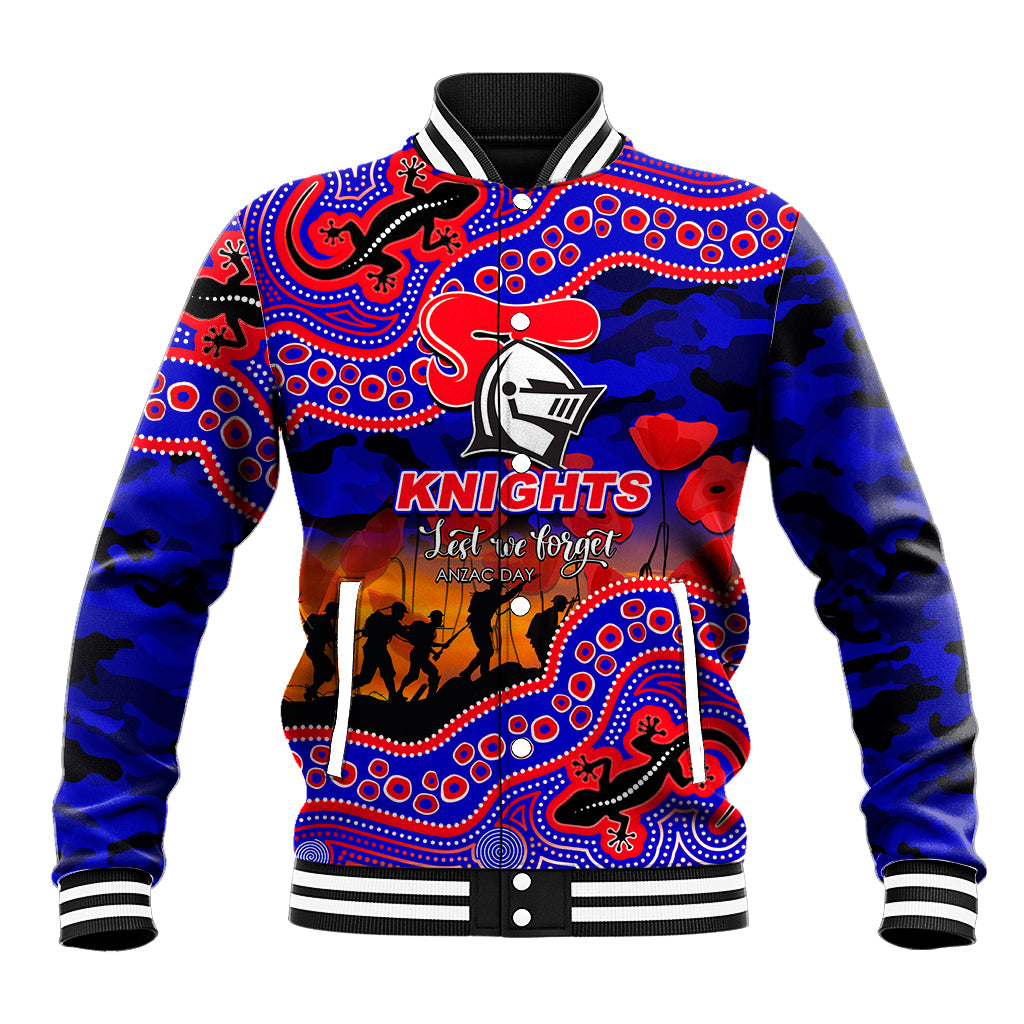 custom-personalised-anzac-day-nrl-knights-baseball-jacket-aboriginal-lizard-patterns