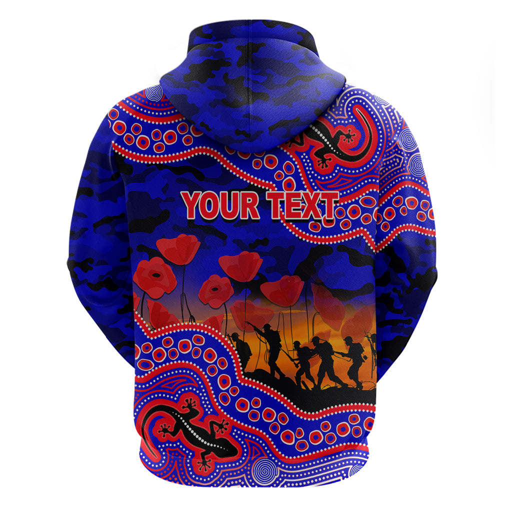 custom-personalised-anzac-day-nrl-knights-hoodie-aboriginal-lizard-patterns