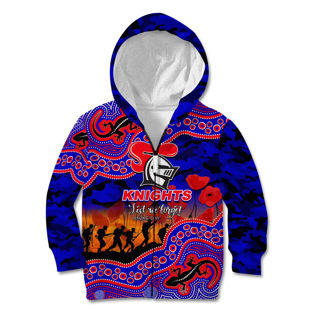 custom-personalised-anzac-day-nrl-knights-kid-hoodie-aboriginal-lizard-patterns