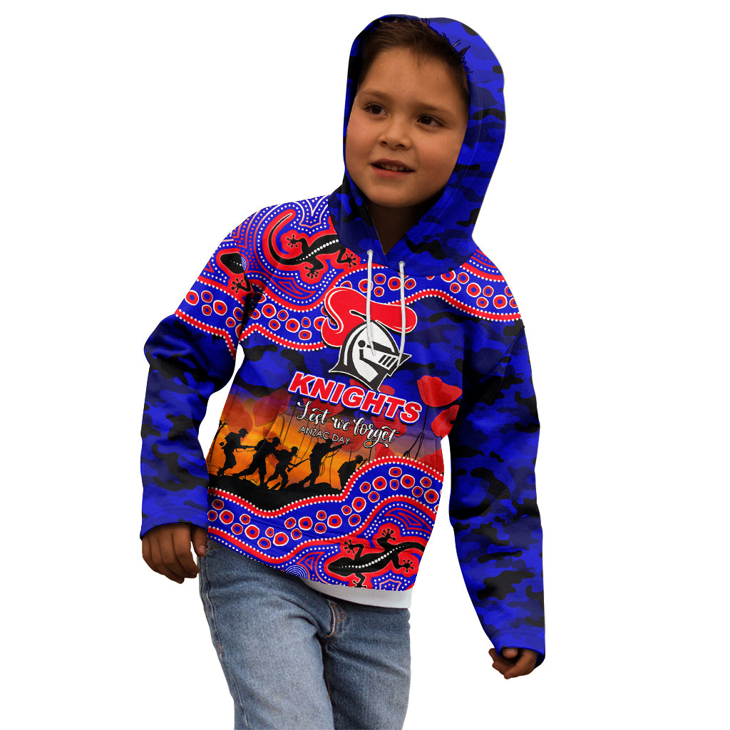 custom-personalised-anzac-day-nrl-knights-kid-hoodie-aboriginal-lizard-patterns