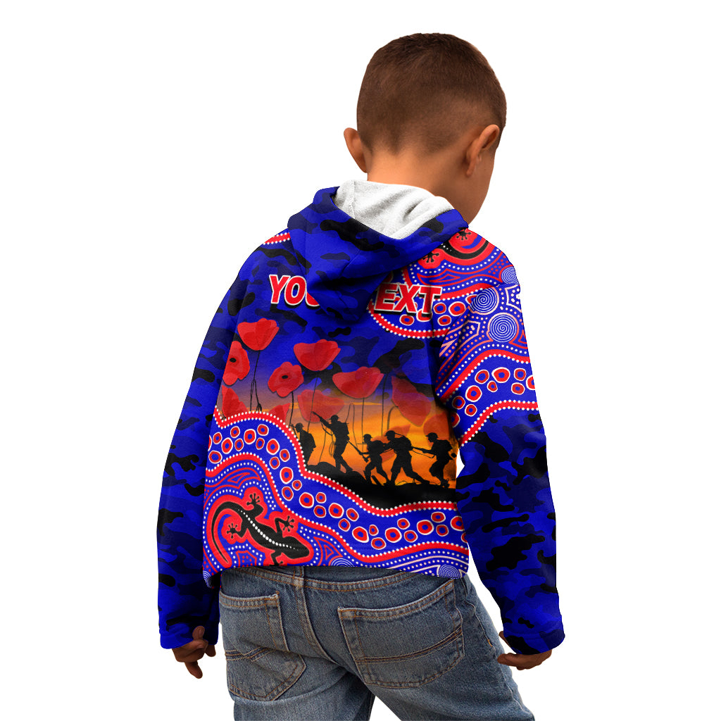 custom-personalised-anzac-day-nrl-knights-kid-hoodie-aboriginal-lizard-patterns