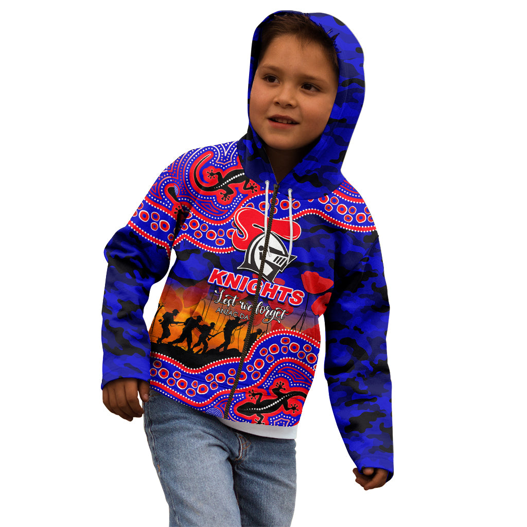 custom-personalised-anzac-day-nrl-knights-kid-hoodie-aboriginal-lizard-patterns