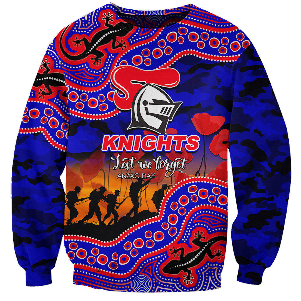 custom-personalised-anzac-day-nrl-knights-sweatshirt-aboriginal-lizard-patterns