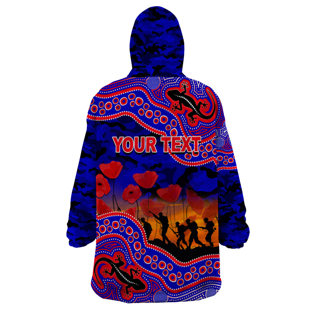 custom-personalised-anzac-day-nrl-knights-wearable-blanket-hoodie-aboriginal-lizard-patterns