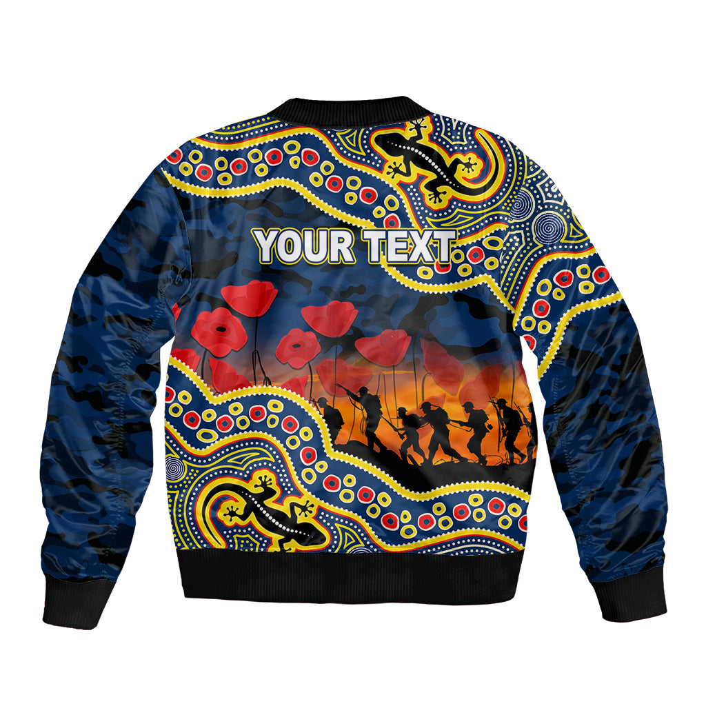 custom-personalised-anzac-day-nrl-cowboys-bomber-jacket-aboriginal-lizard-patterns