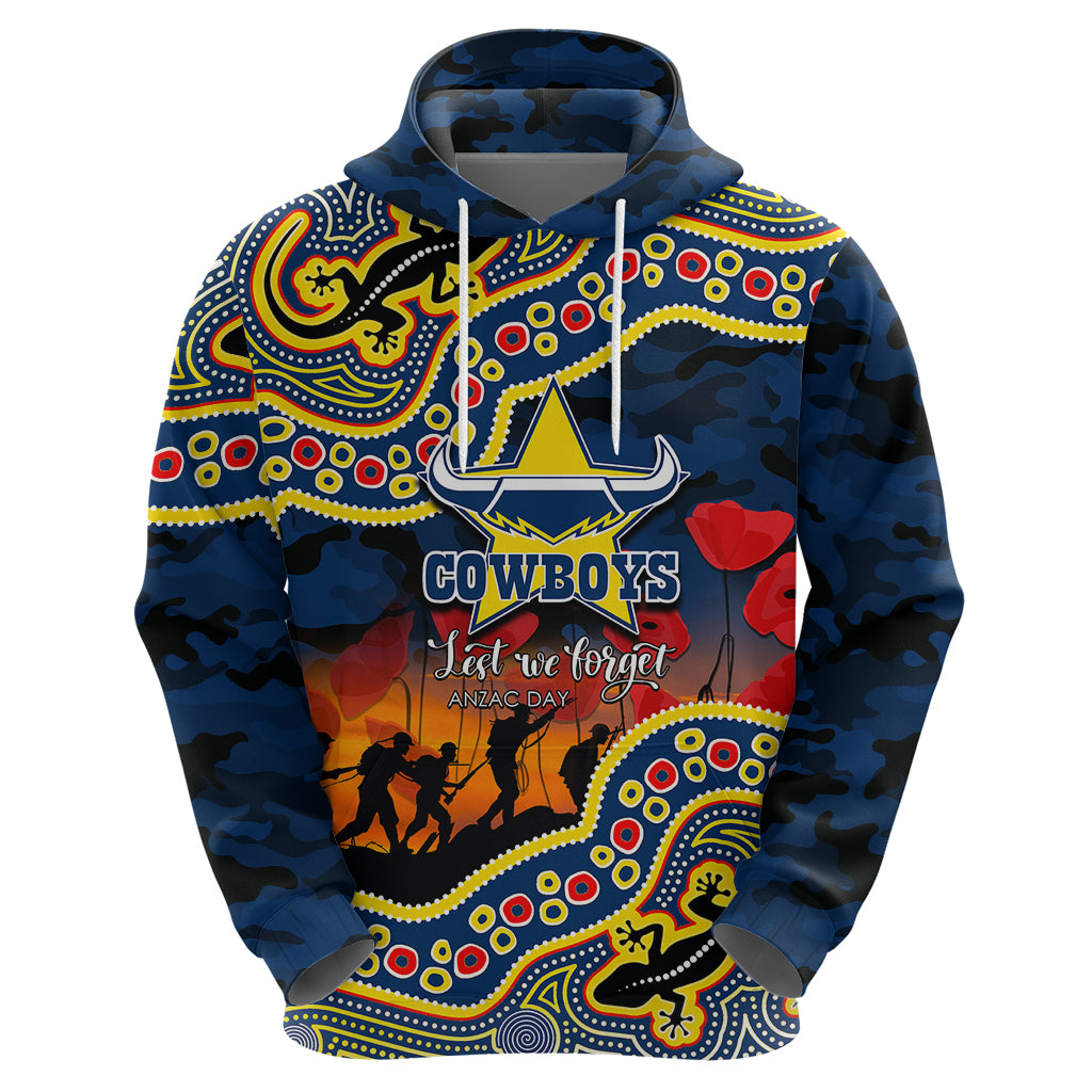 custom-personalised-anzac-day-nrl-cowboys-hoodie-aboriginal-lizard-patterns