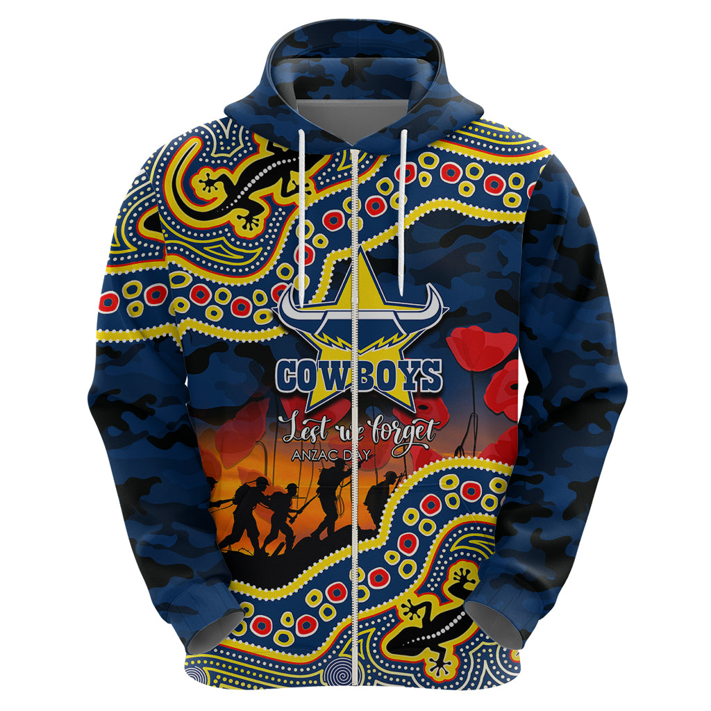 custom-personalised-anzac-day-nrl-cowboys-hoodie-aboriginal-lizard-patterns