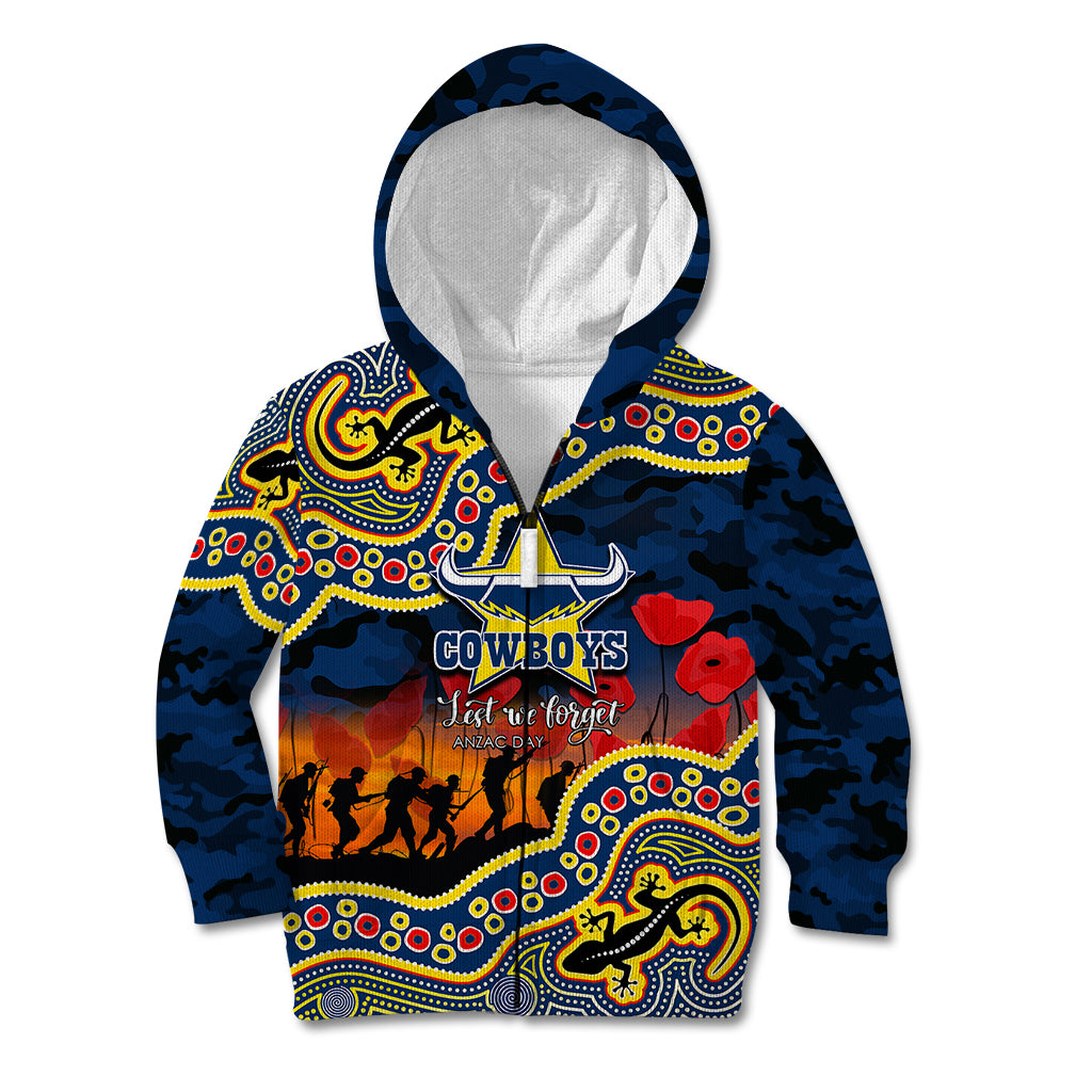 custom-personalised-anzac-day-nrl-cowboys-kid-hoodie-aboriginal-lizard-patterns