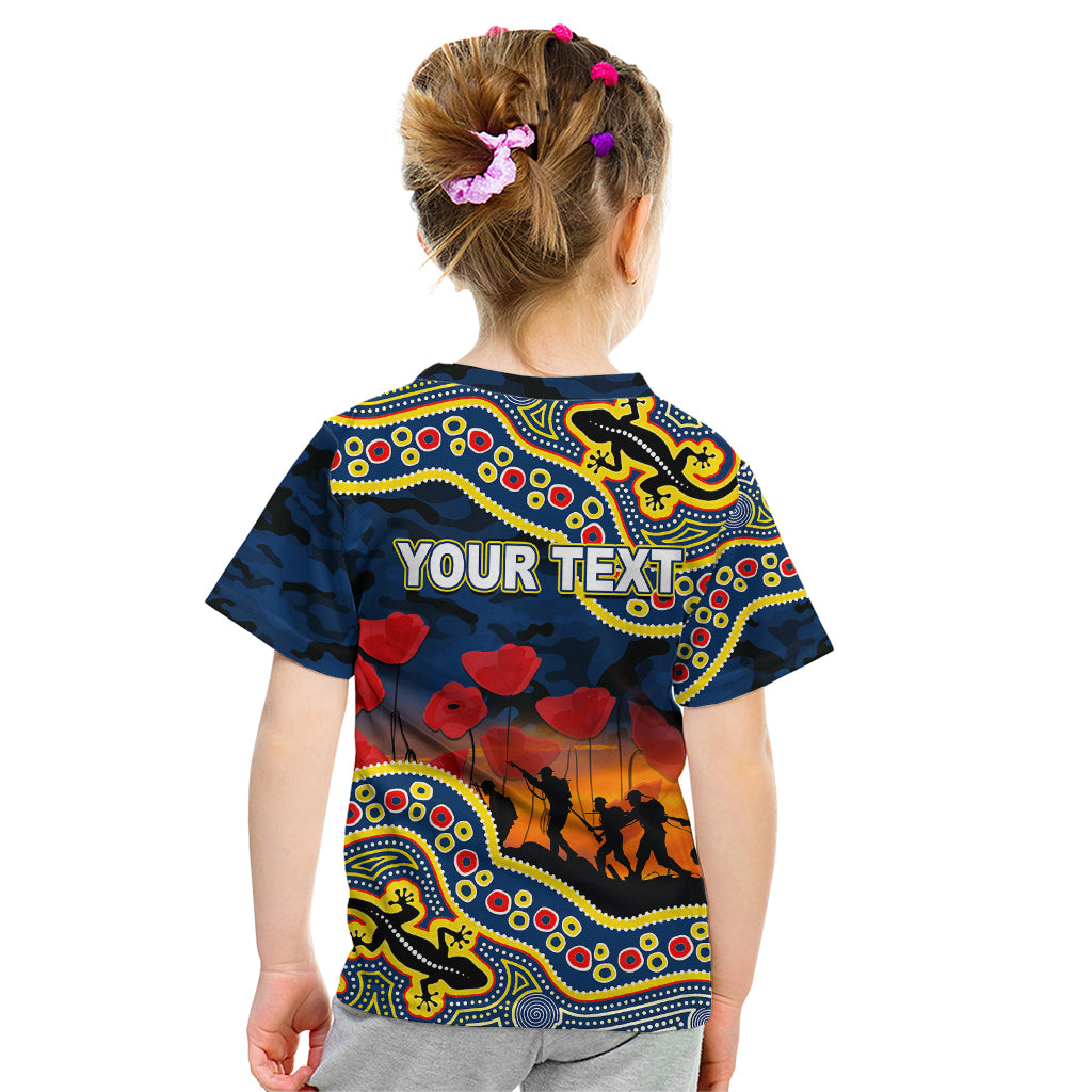 custom-personalised-anzac-day-nrl-cowboys-kid-t-shirt-aboriginal-lizard-patterns