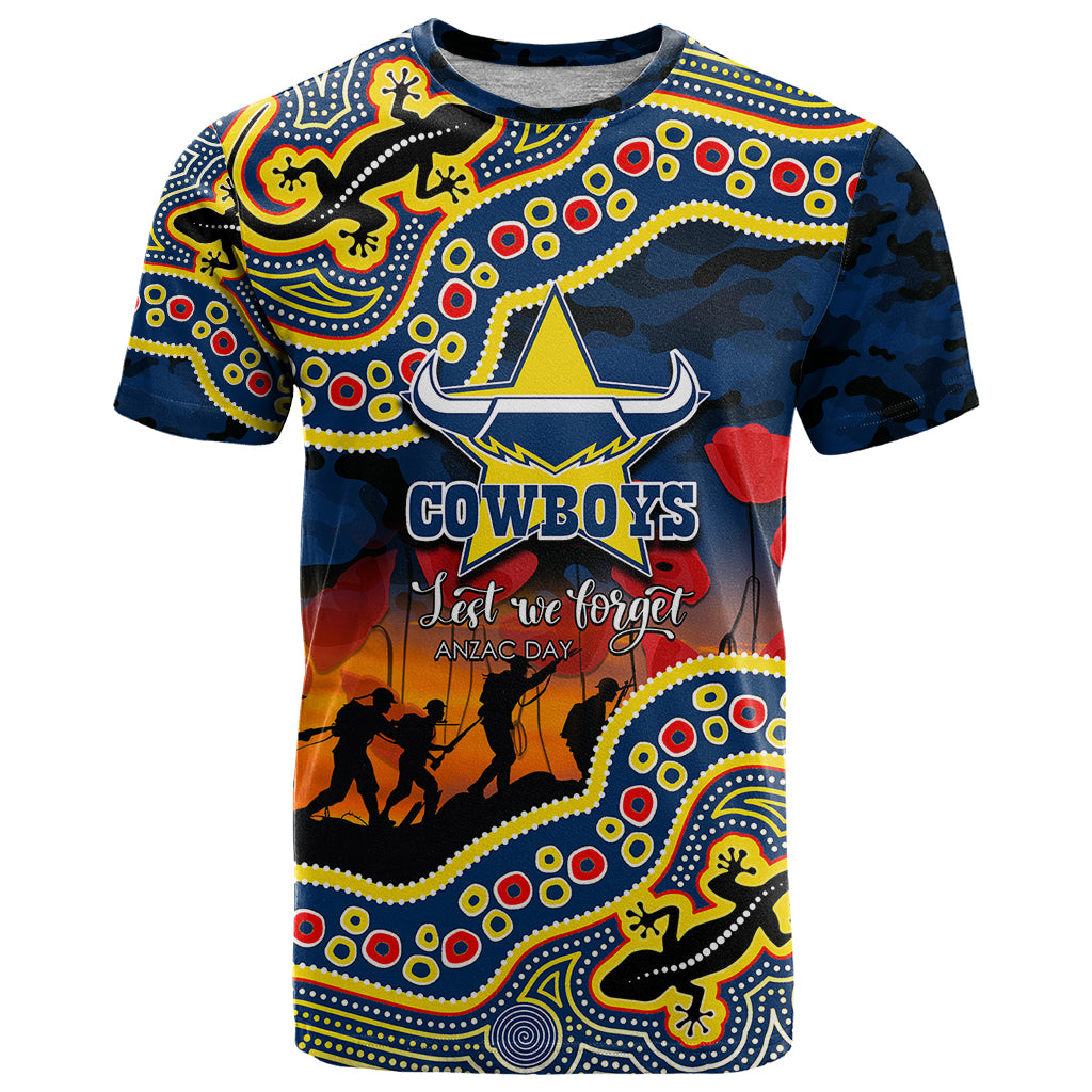 custom-personalised-anzac-day-nrl-cowboys-t-shirt-aboriginal-lizard-patterns