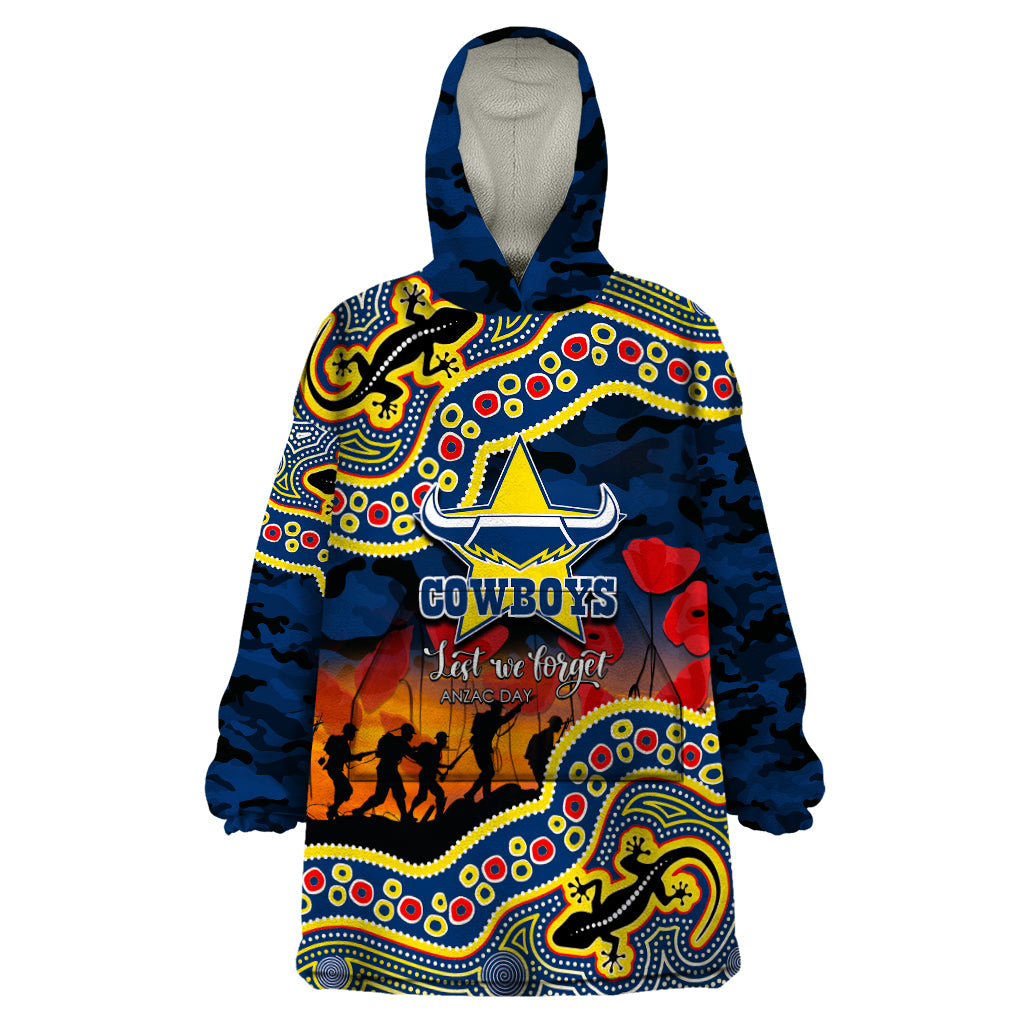 custom-personalised-anzac-day-nrl-cowboys-wearable-blanket-hoodie-aboriginal-lizard-patterns