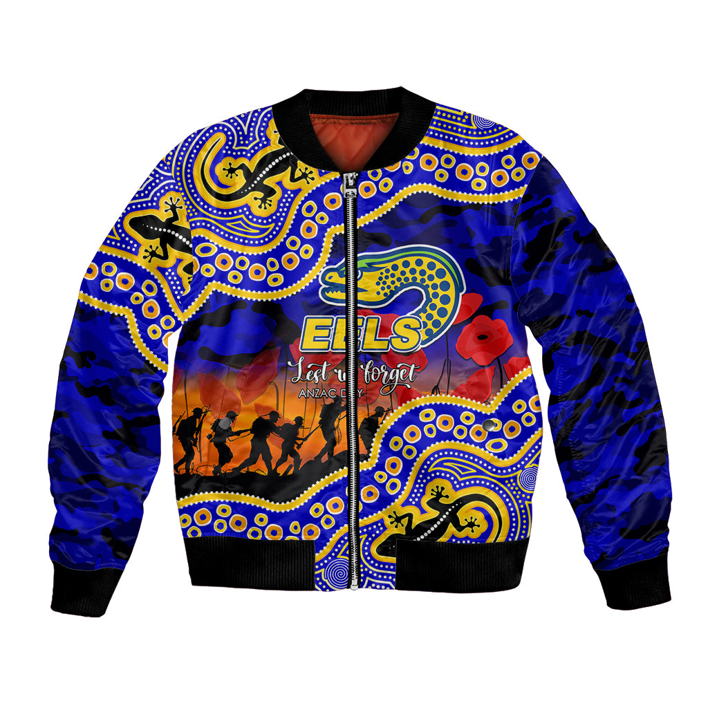 custom-personalised-anzac-day-nrl-eels-bomber-jacket-aboriginal-lizard-patterns