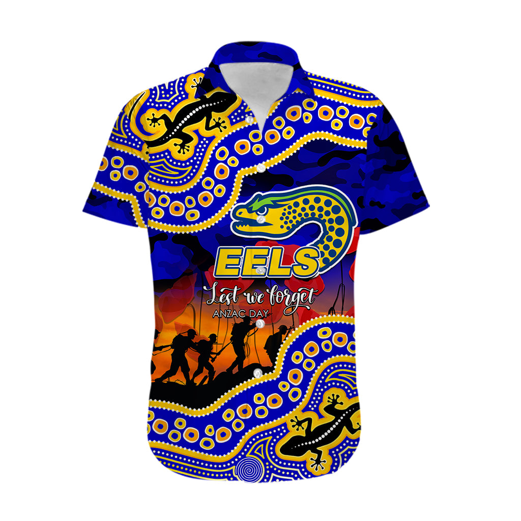 custom-personalised-anzac-day-nrl-eels-hawaiian-shirt-aboriginal-lizard-patterns