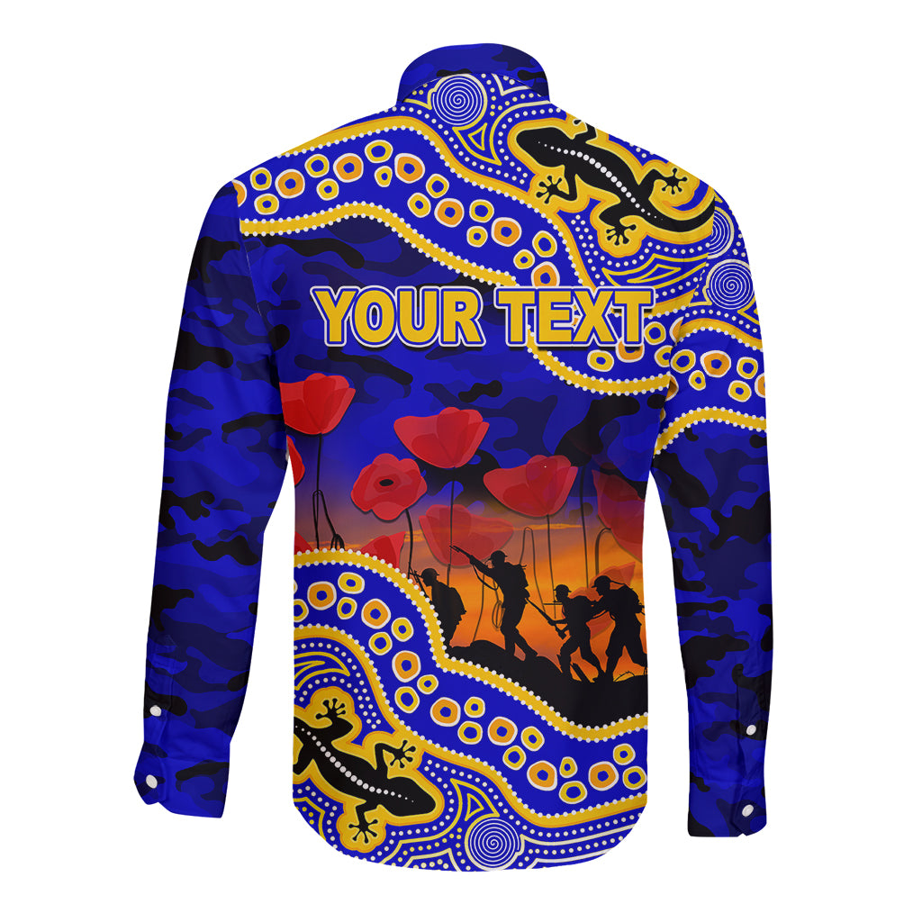 custom-personalised-anzac-day-nrl-eels-long-sleeve-button-shirt-aboriginal-lizard-patterns