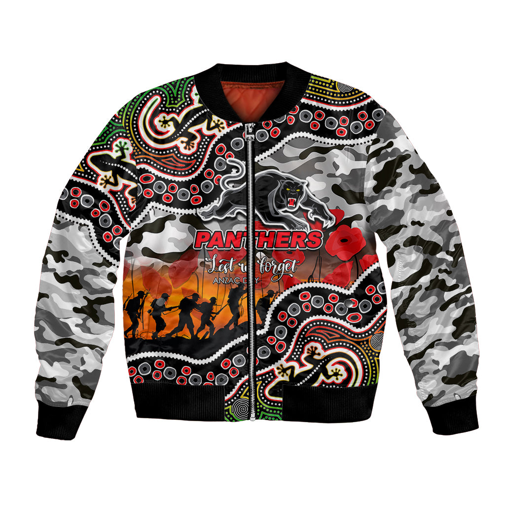 custom-personalised-anzac-day-nrl-panthers-bomber-jacket-aboriginal-lizard-patterns