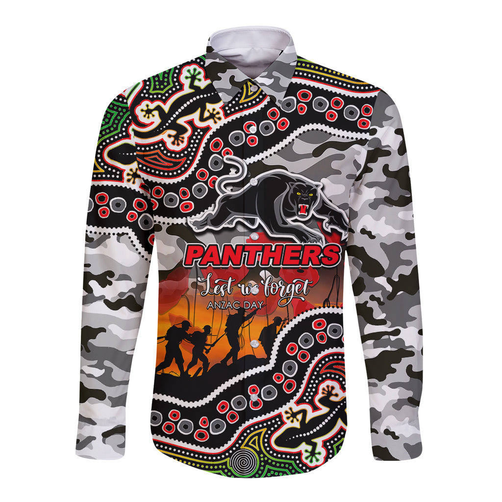 custom-personalised-anzac-day-nrl-panthers-long-sleeve-button-shirt-aboriginal-lizard-patterns