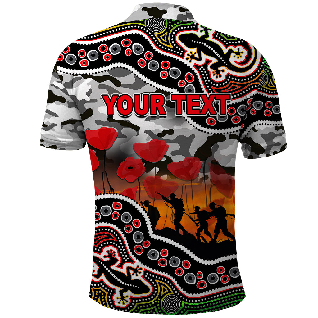 custom-personalised-anzac-day-nrl-panthers-polo-shirt-aboriginal-lizard-patterns