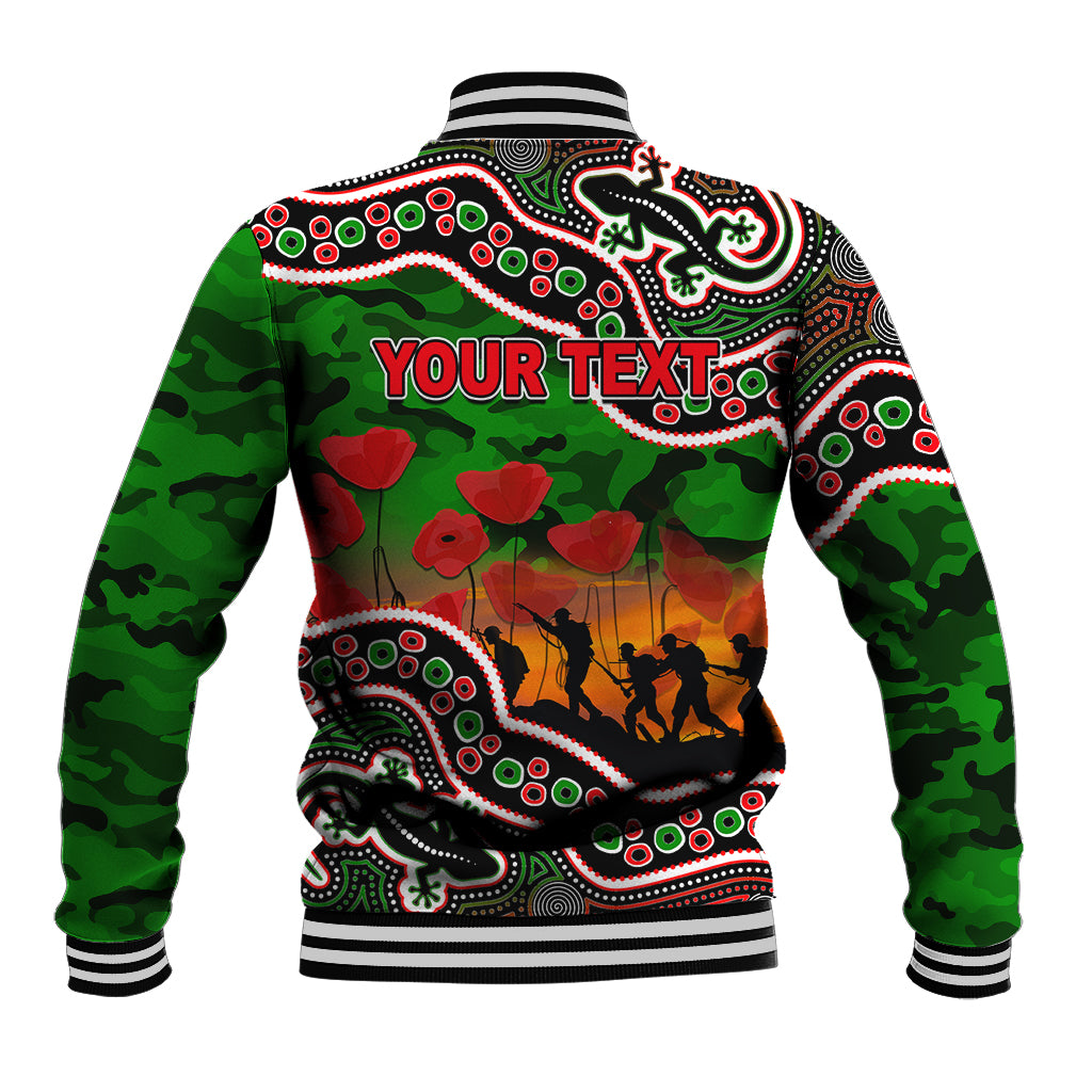 custom-personalised-anzac-day-nrl-rabbitohs-baseball-jacket-aboriginal-lizard-patterns