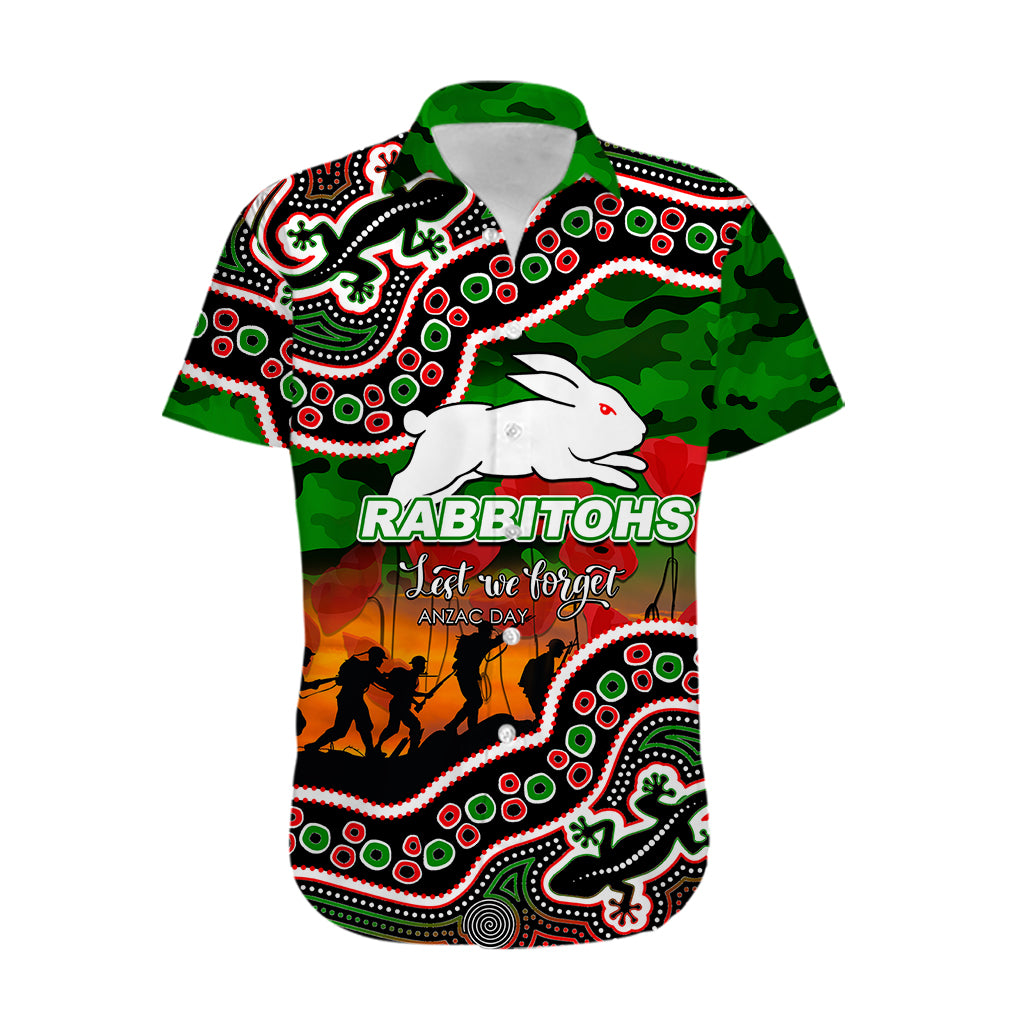 custom-personalised-anzac-day-nrl-rabbitohs-hawaiian-shirt-aboriginal-lizard-patterns