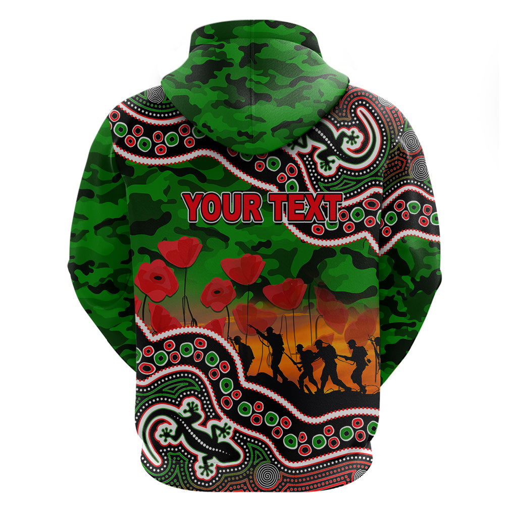 custom-personalised-anzac-day-nrl-rabbitohs-hoodie-aboriginal-lizard-patterns