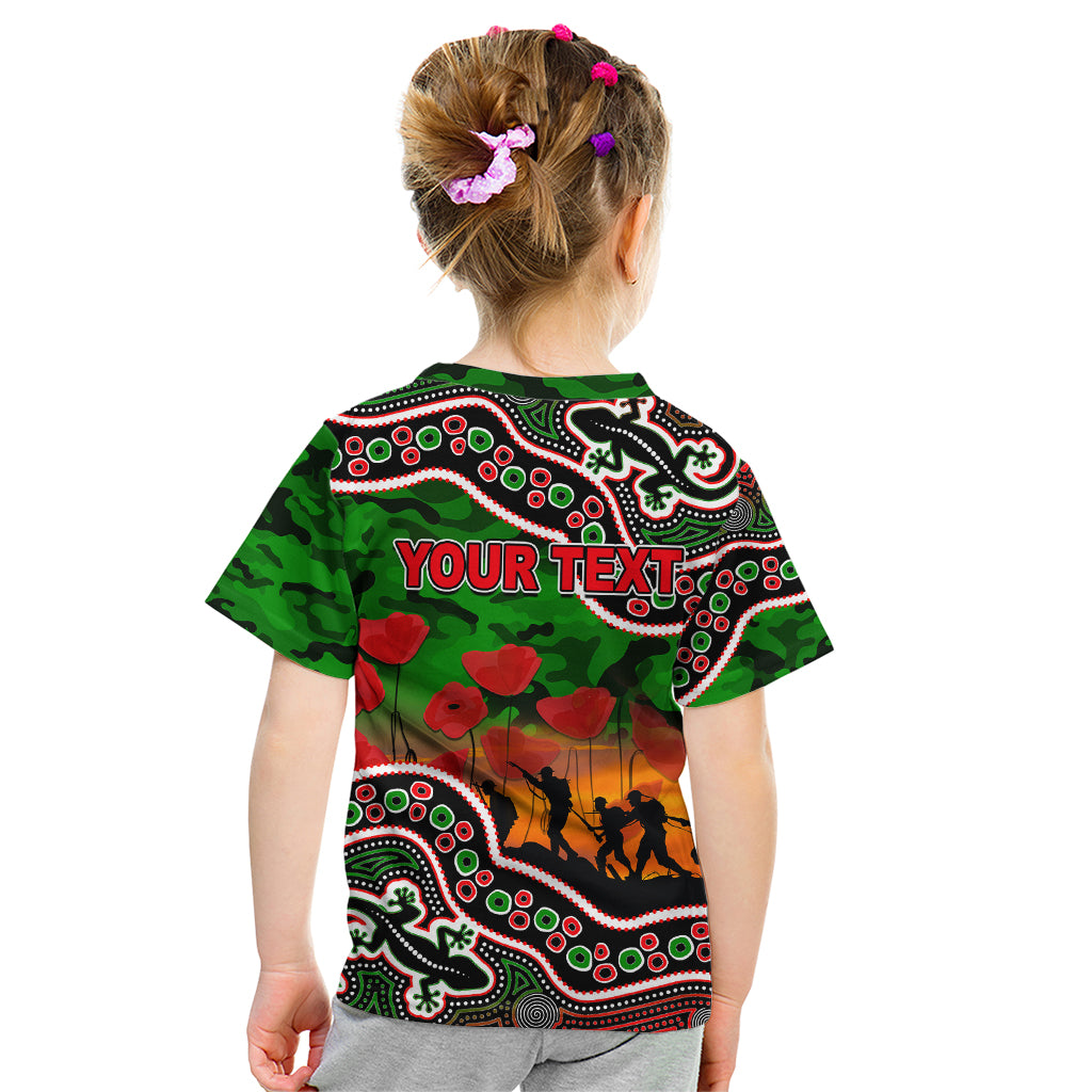 custom-personalised-anzac-day-nrl-rabbitohs-kid-t-shirt-aboriginal-lizard-patterns