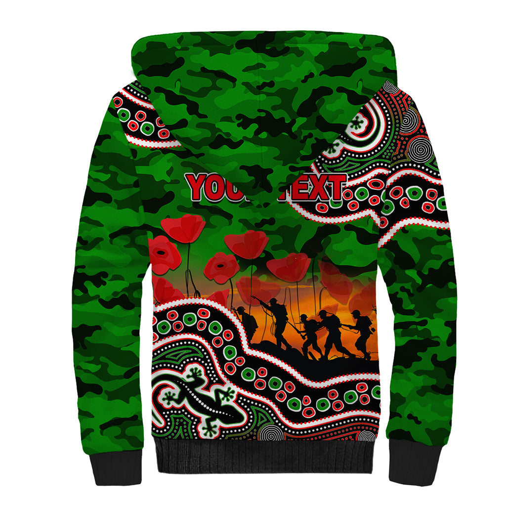 custom-personalised-anzac-day-nrl-rabbitohs-sherpa-hoodie-aboriginal-lizard-patterns