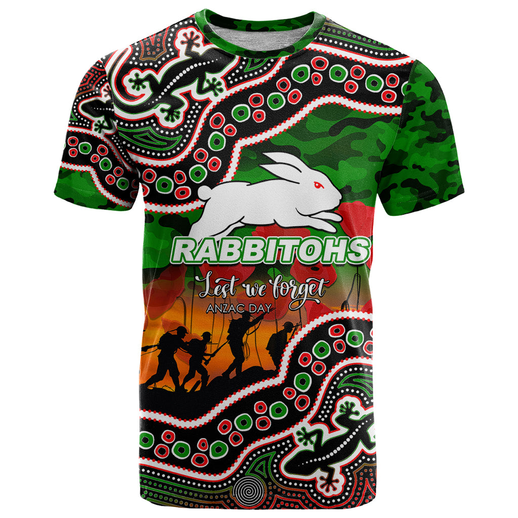 custom-personalised-anzac-day-nrl-rabbitohs-t-shirt-aboriginal-lizard-patterns