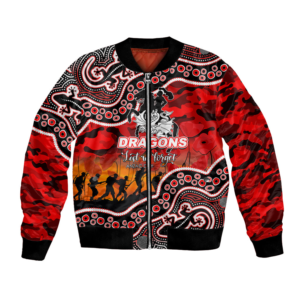 custom-personalised-anzac-day-nrl-dragons-bomber-jacket-aboriginal-lizard-patterns