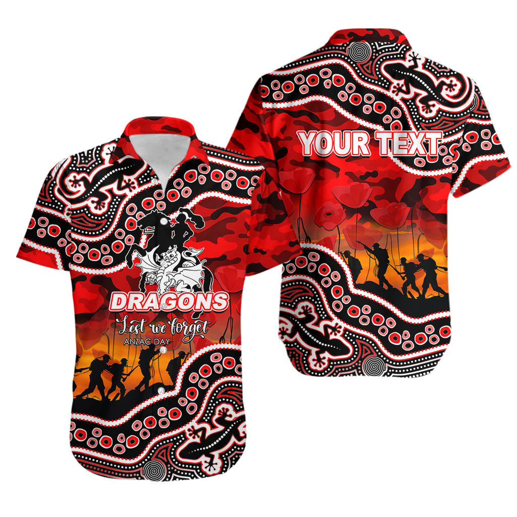 custom-personalised-anzac-day-nrl-dragons-hawaiian-shirt-aboriginal-lizard-patterns