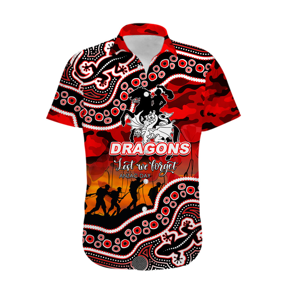 custom-personalised-anzac-day-nrl-dragons-hawaiian-shirt-aboriginal-lizard-patterns