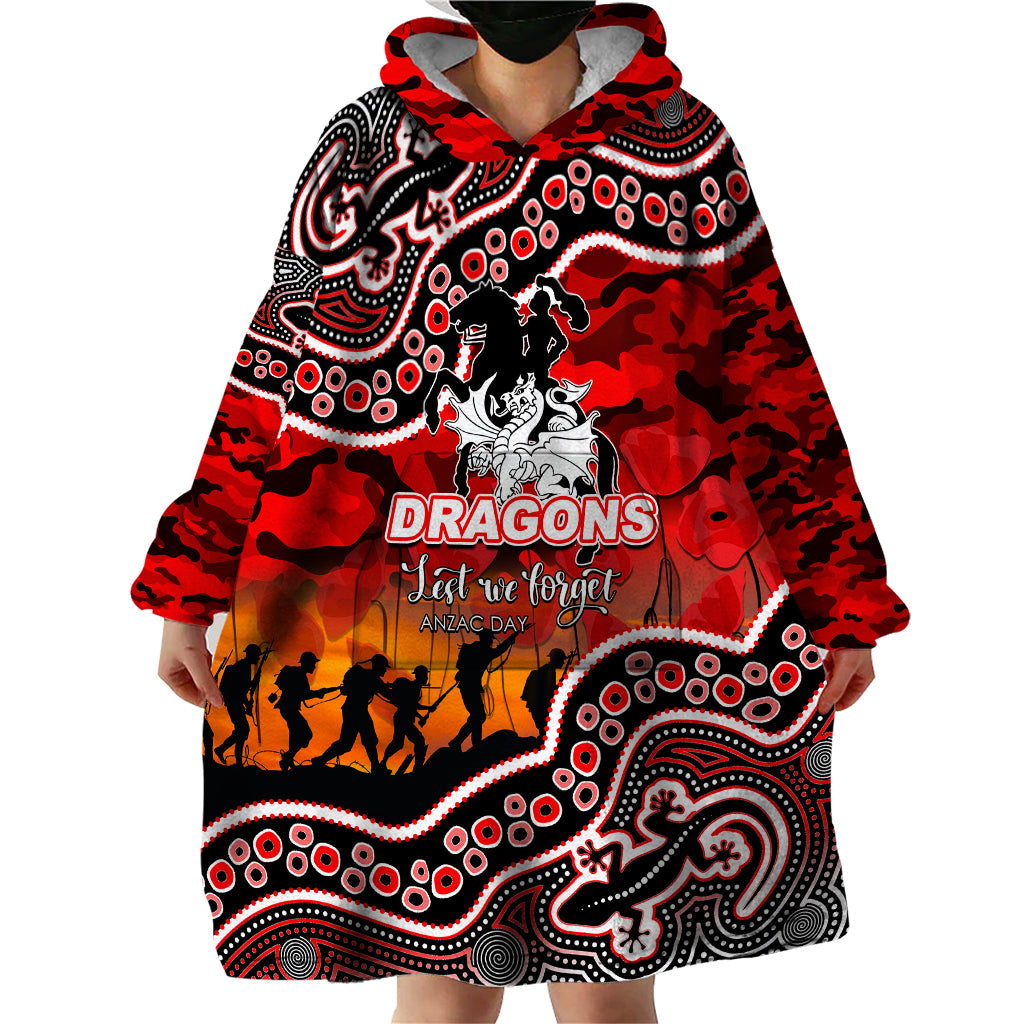 custom-personalised-anzac-day-nrl-dragons-wearable-blanket-hoodie-aboriginal-lizard-patterns