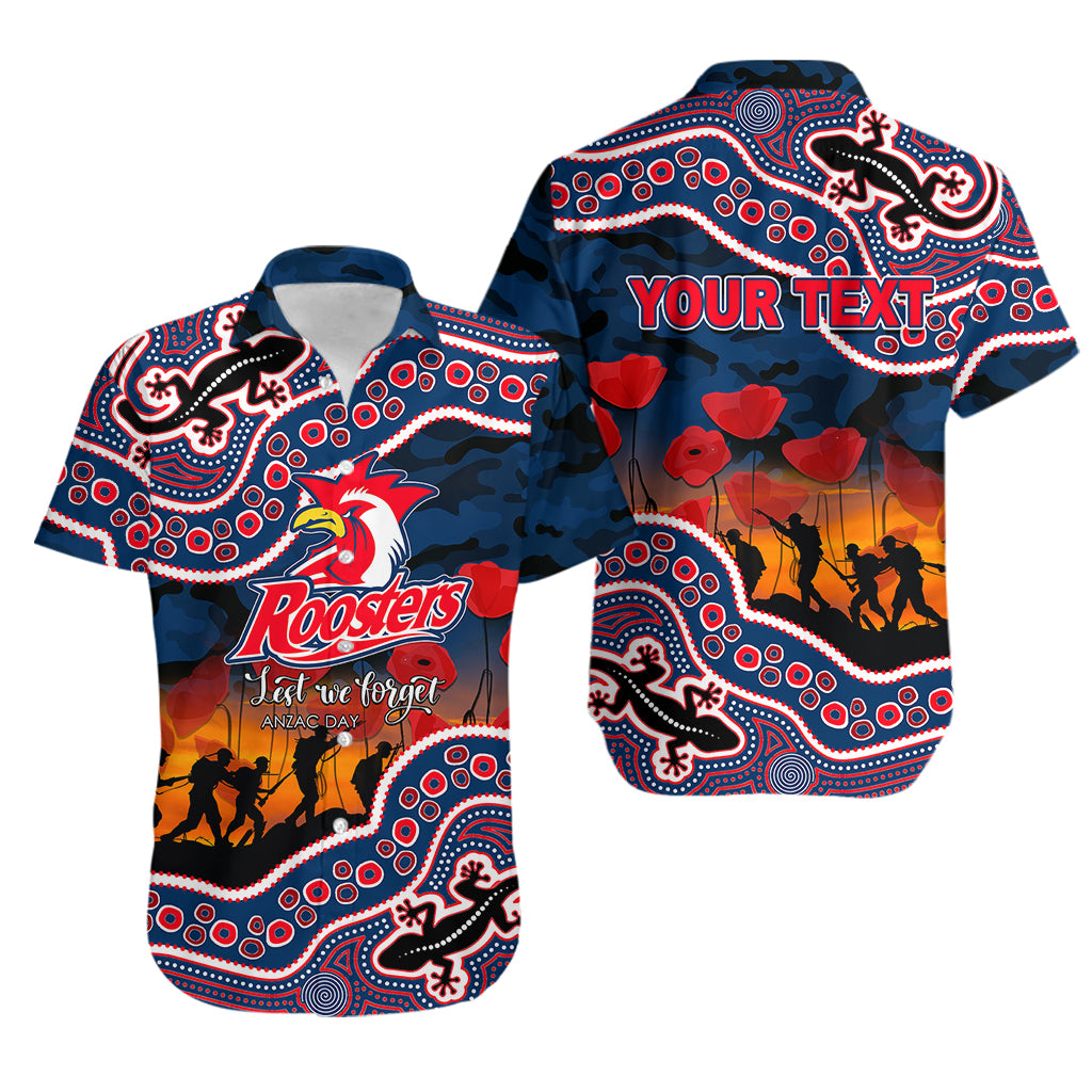 custom-personalised-anzac-day-nrl-rooster-hawaiian-shirt-aboriginal-lizard-patterns