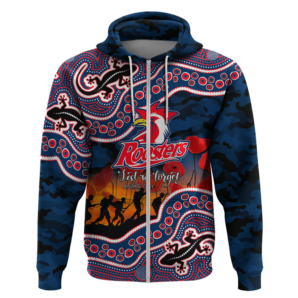 custom-personalised-anzac-day-nrl-rooster-hoodie-aboriginal-lizard-patterns